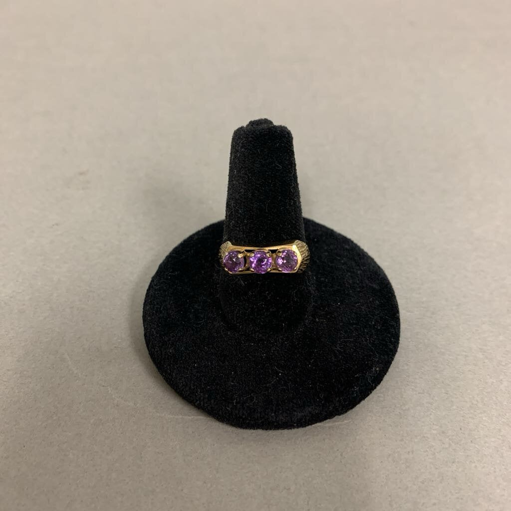 8K Gold Amethyst Ring sz 6 (2.0g)