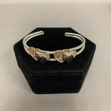 Load image into Gallery viewer, Montana Silversmiths Silver &amp; Gold Tone Twisted Heart Accent Cuff Bracelet

