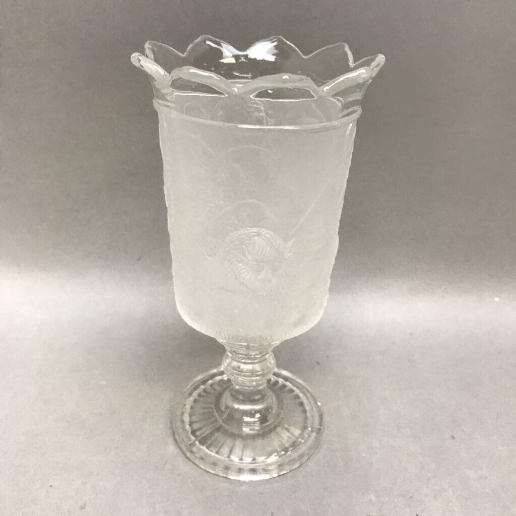 Antique Gillinder & Sons Westward Ho Clear Glass Frosted Compote (8 ...