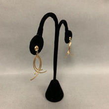 Load image into Gallery viewer, 14K Gold Double Curve Dangle 1.5&quot; Earrings (1.6g)
