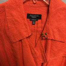 Load image into Gallery viewer, Talbots Orange Linen Military Style Jacket Size 20
