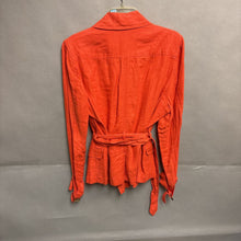 Load image into Gallery viewer, Talbots Orange Linen Military Style Jacket Size 20

