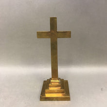 Load image into Gallery viewer, Vintage Brass Table Crucifix (10&quot; x 3.5&quot;)
