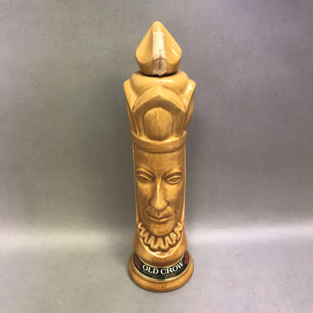 Old Crow Yellow King Chess Piece Decanter (15.5