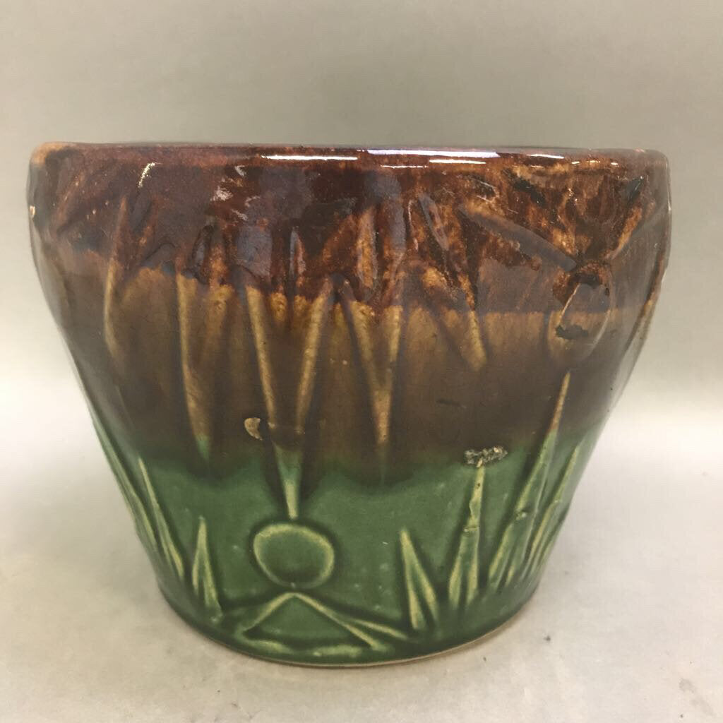 Vintage Robinson Ransbottom Pottery Sun Moon Brown Green Drip Glaze Planter (5