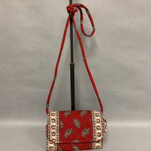 Load image into Gallery viewer, Vera Bradley Red Print Quilted Crossbody Wallet Purse (5x8&quot;)
