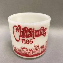 Load image into Gallery viewer, Vintage Anchor Hocking Milk Glass 1986 Christmas Mug
