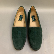 Load image into Gallery viewer, Cole Haan Forest Green Suede Monogram Flats (sz 9.5)
