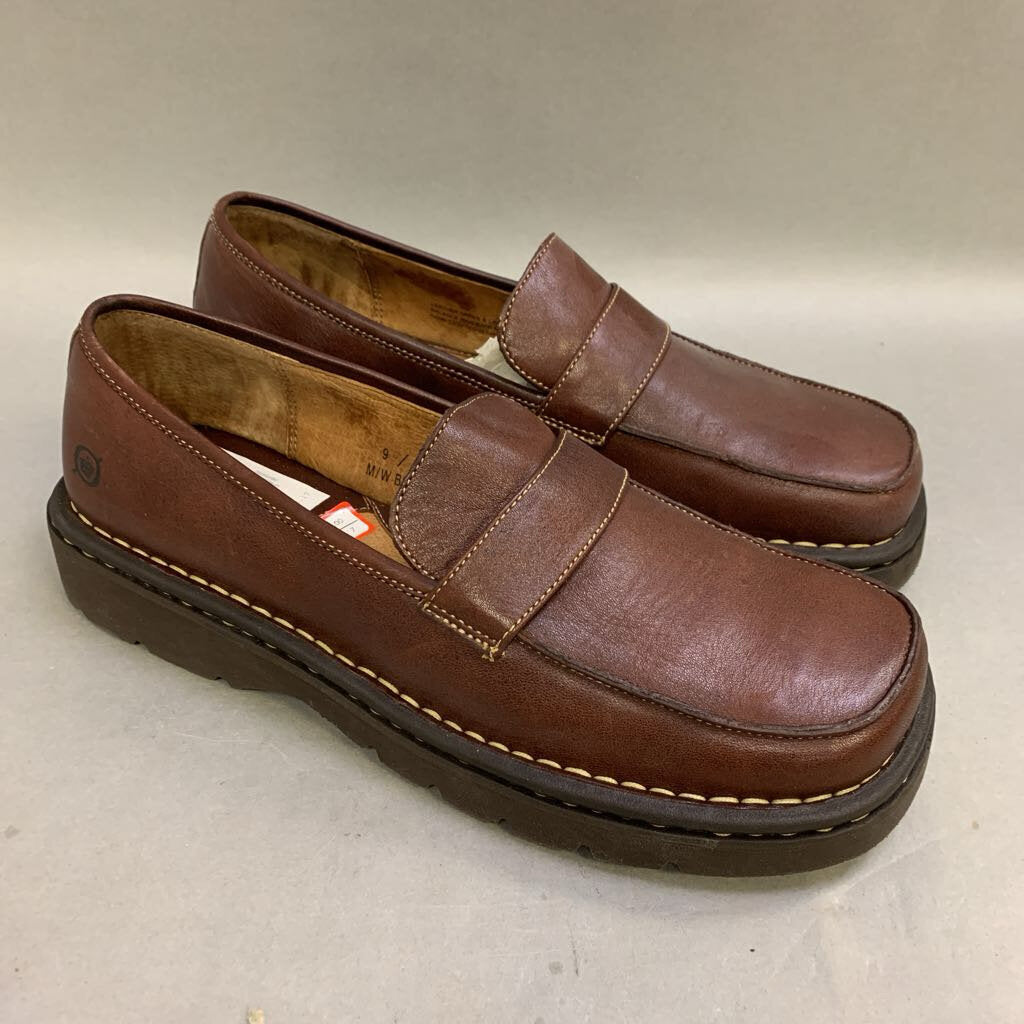 Born Brown Leather Tuscany Loafer Shoes (sz 9)