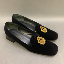 Load image into Gallery viewer, Ralph Lauren Black Embroidered Monogram Flats (sz 9.5)
