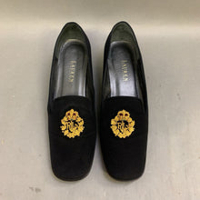 Load image into Gallery viewer, Ralph Lauren Black Embroidered Monogram Flats (sz 9.5)
