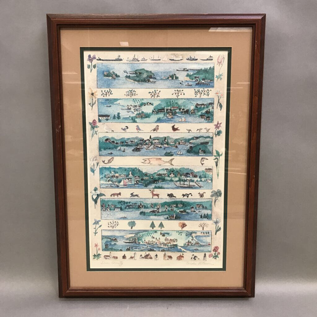 Framed Door County Watercolor - Sandra Peterson (21.5x15.5)