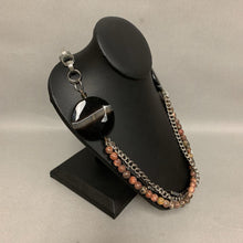 Load image into Gallery viewer, Agate Jasper Hematite Bead Layered Chain Necklace (30&quot;)
