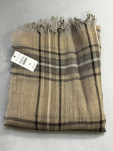 Load image into Gallery viewer, NWT Talbots Tan Wool Plaid Scarf
