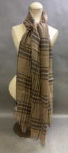Load image into Gallery viewer, NWT Talbots Tan Wool Plaid Scarf
