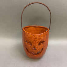 Load image into Gallery viewer, Ceramic Pumpkin Basket Candle Holder with Handle (6&quot;)
