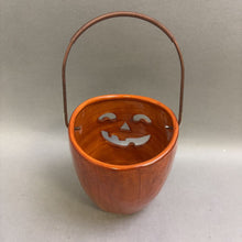 Load image into Gallery viewer, Ceramic Pumpkin Basket Candle Holder with Handle (6&quot;)
