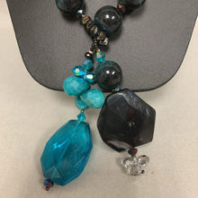 Load image into Gallery viewer, Chrysocolla Onyx Cat's Eye Beaded Necklace (19")
