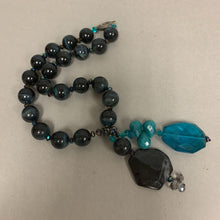 Load image into Gallery viewer, Chrysocolla Onyx Cat's Eye Beaded Necklace (19")
