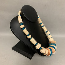 Load image into Gallery viewer, Bone Teal Stone Sea Glass &amp; Shell Beaded Necklace (22&quot;)
