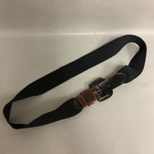 Load image into Gallery viewer, Brooks Brothers Black Cotton Webbed Brown Leather Buckle Belt sz L
