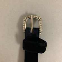 Load image into Gallery viewer, Black Velvet Rhinestone Buckle Fashion Belt (42&quot;)
