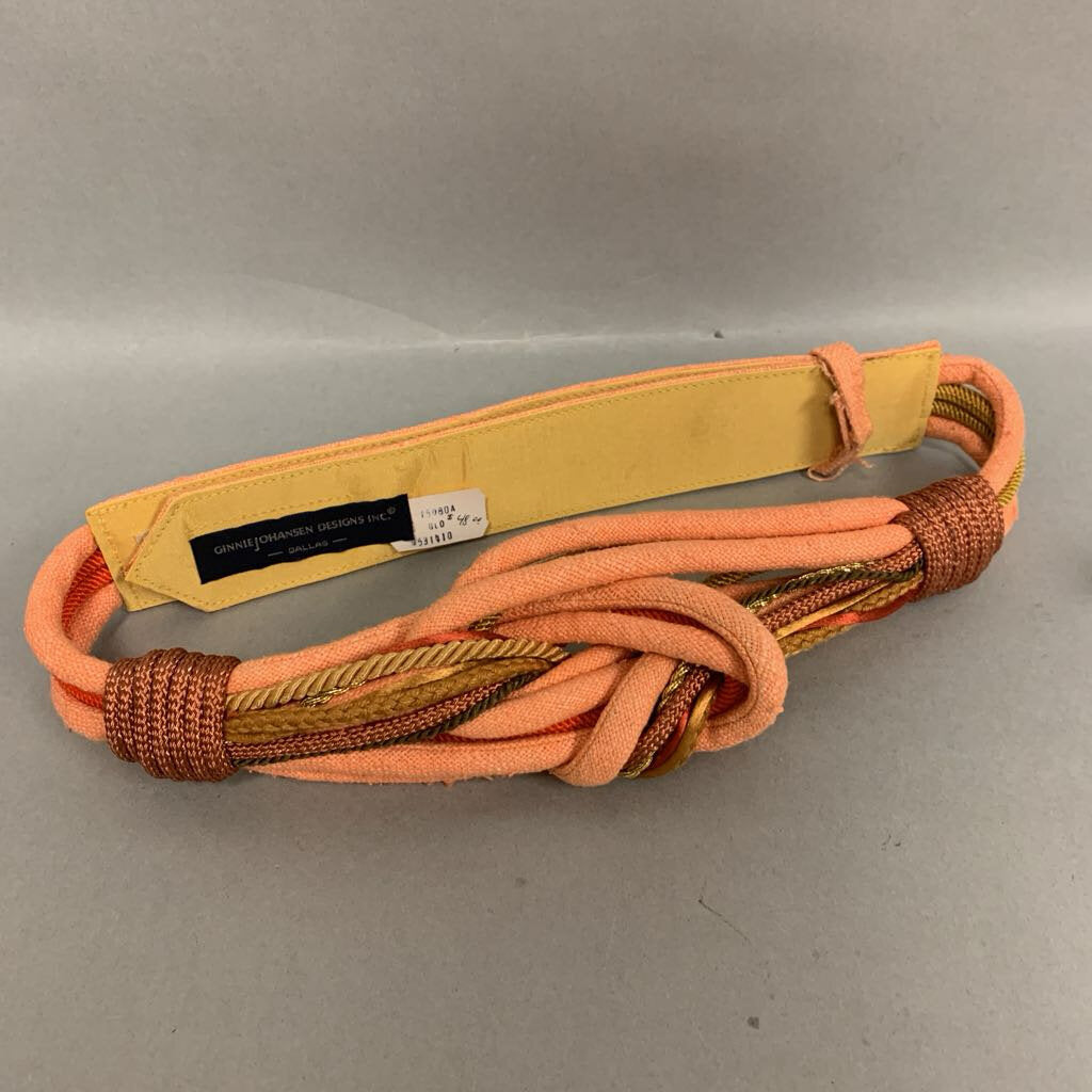 Ginnie Johansen Orange Woven Textile Belt (36