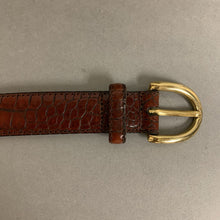 Load image into Gallery viewer, Vintage Brown Croc Leather Belt (45&quot;)
