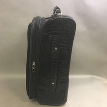 Load image into Gallery viewer, Kathy Black Patent Leather Croc Pattern Roll Luggage Suitcase (21x14x10)
