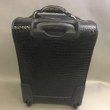 Load image into Gallery viewer, Kathy Black Patent Leather Croc Pattern Roll Luggage Suitcase (21x14x10)
