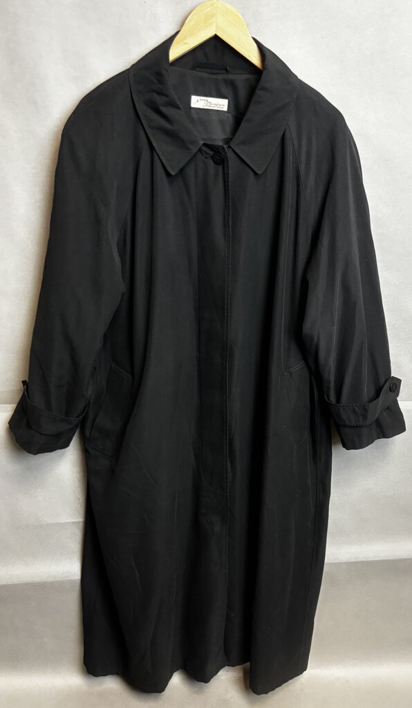 Norm Thompson Black Trench Coat Size XL