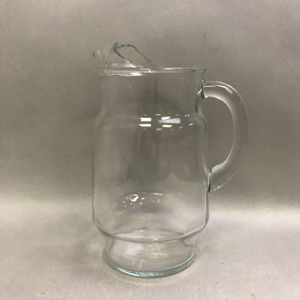 Vintage Clear Glass Tall Pitcher (9