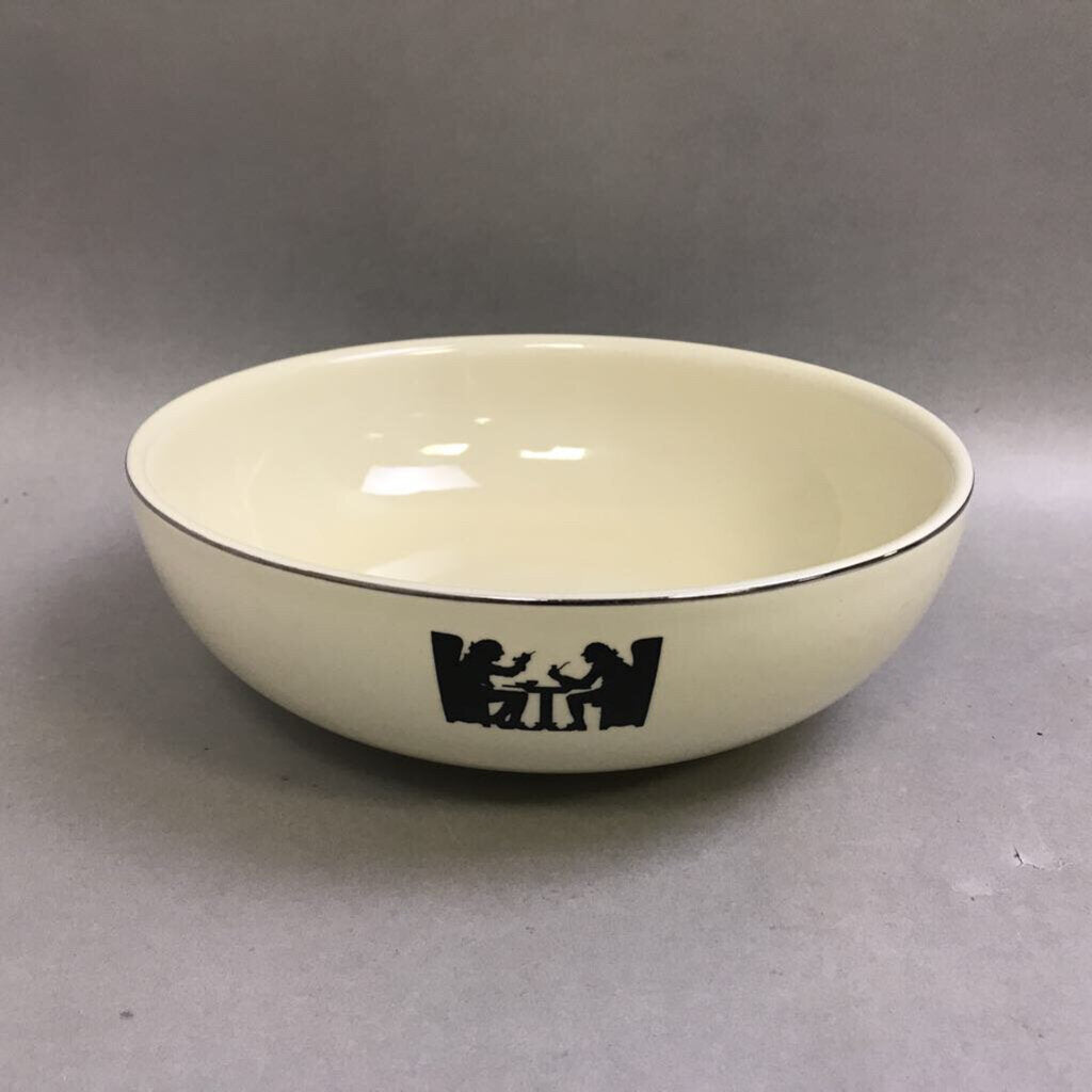 Vintage Hall's Kitchenware Sald Serving Bowl - Silhouette (3x9x9)