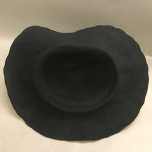 Load image into Gallery viewer, Vintage Black Felt Cone Floppy Brim Scarecrow Hat (7.5&quot;)
