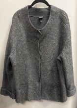 Load image into Gallery viewer, Eileen Fisher Mohair Wool Blend Gray Cardigan Size XL
