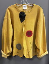 Load image into Gallery viewer, Kunkys Hand Painted Yellow Cotton Blend Sweater Size L
