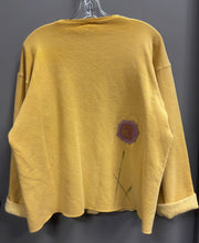 Load image into Gallery viewer, Kunkys Hand Painted Yellow Cotton Blend Sweater Size L
