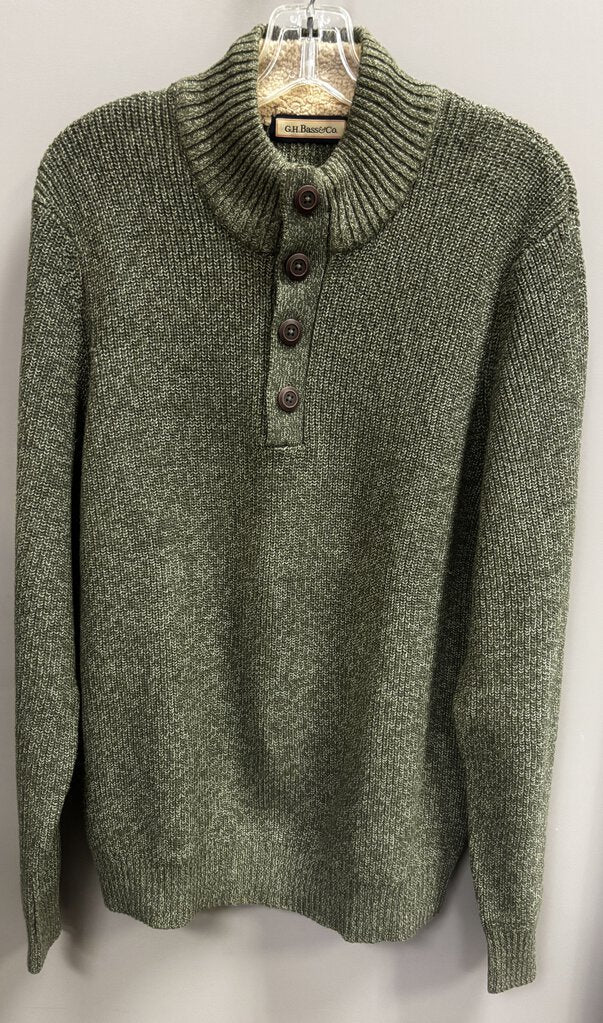 G.H. Bass&Co Green Cotton Men's Sweater Size XL