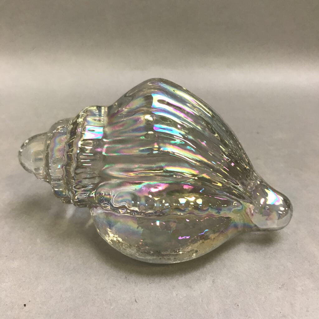 Iridescent Art Glass Conch Shell Paperweight (5