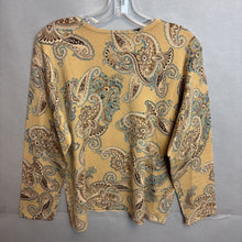 Load image into Gallery viewer, Talbots Silk Blend Brown Paisley Long Sleeve Shirt Size X

