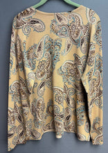 Load image into Gallery viewer, Talbots Silk Blend Brown Paisley Long Sleeve Shirt Size X
