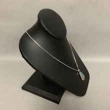 Load image into Gallery viewer, Mooncalf Handmade Silvertone Turquoise Enamel Necklace (20&quot;)
