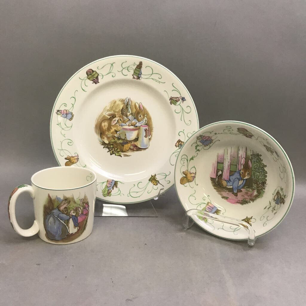 Wedgwood Beatrix Potter Peter Rabbit Plate, Cup & Bowl