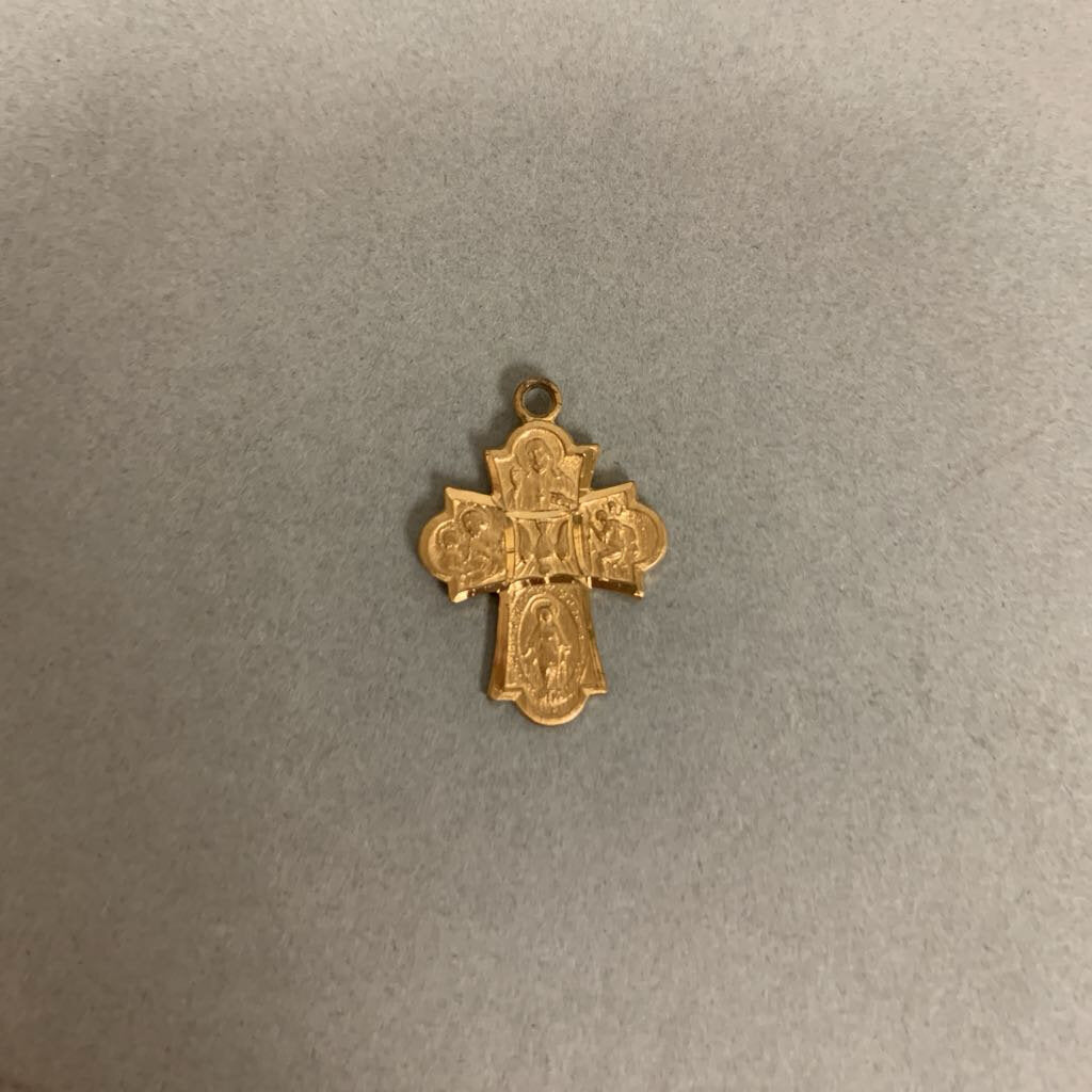14K Gold Filled Born Without Sin Catholic Cross 1