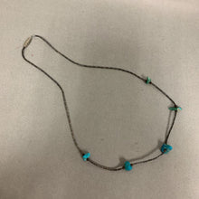 Load image into Gallery viewer, Sterling Turquoise Chunk Satellite Choker Necklace (15&quot;)
