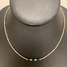 Load image into Gallery viewer, Sterling Turquoise Onyx Bead Necklace (15&quot;)
