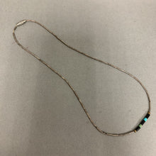 Load image into Gallery viewer, Sterling Turquoise Onyx Bead Necklace (15&quot;)
