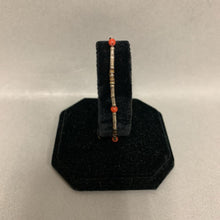 Load image into Gallery viewer, Sterling Coral Horn Bead Bracelet (7.5&quot;)

