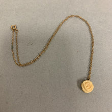 Load image into Gallery viewer, Vintage 12K Gold Filled Carved Bone Rose Necklace (16&quot;)
