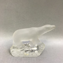 Load image into Gallery viewer, Hand Made Frosted Crystal Bear Sculpture on A Cube of Ice (3x5)
